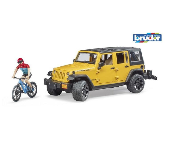 Jeep Wrangler Rubicon Unlimited with Cyclist & Mountain Bike