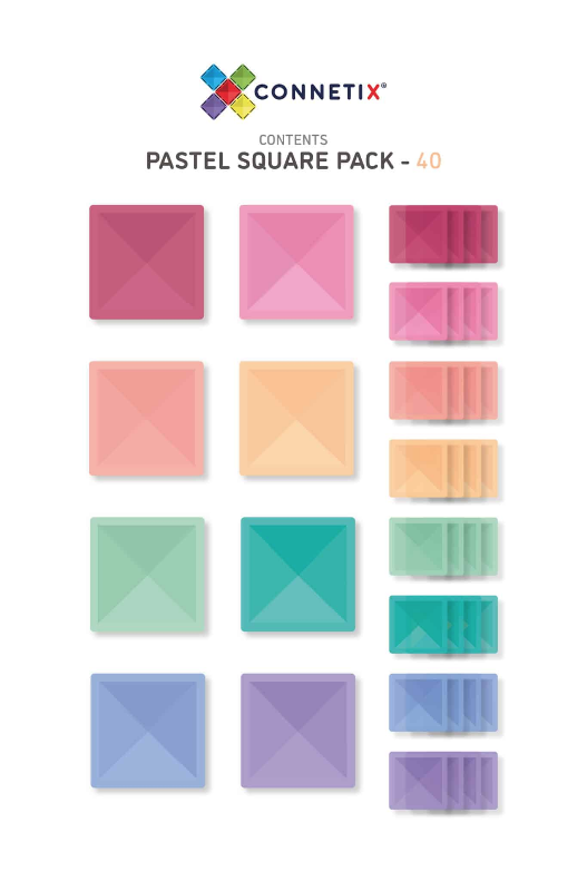 Connetix Expansion Square Pack 40 pc Pastel