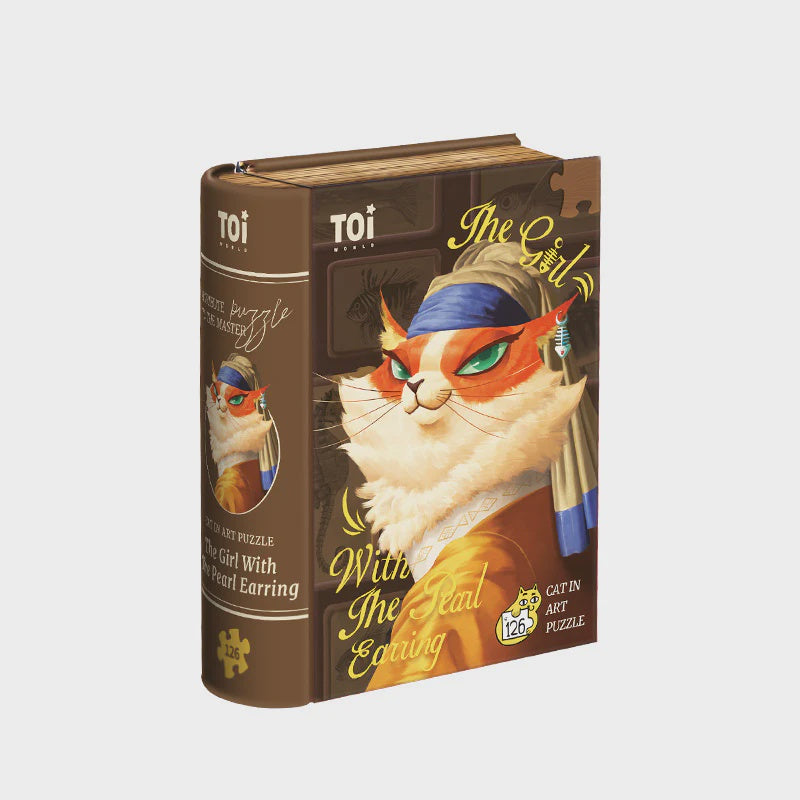 Cat in Art Puzzle - Girl With The Pearl Earring