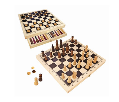 Chess & Checkers in Fold Up Case