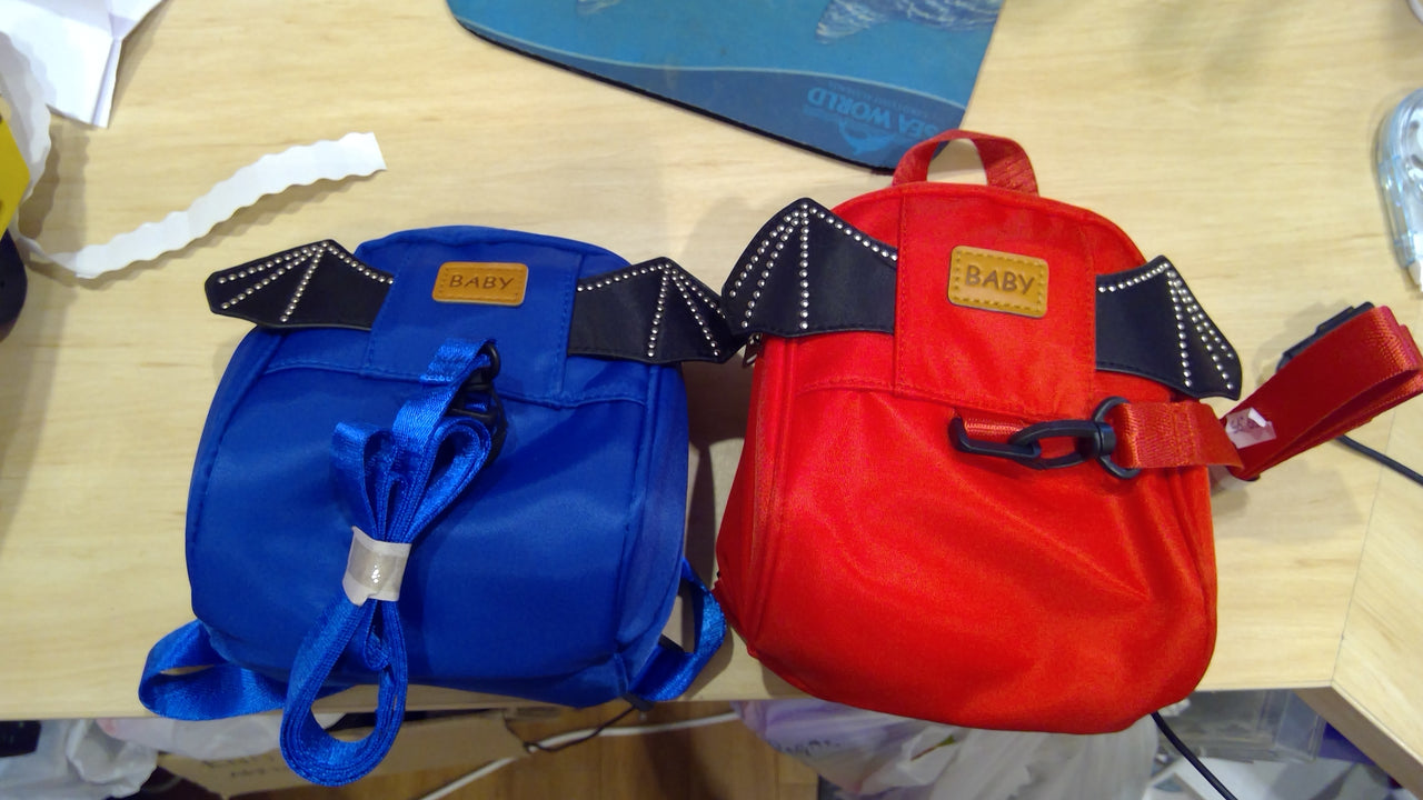 Mini Backpack with Bat Wings and Rein