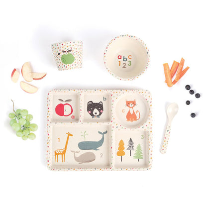 Bamboo Divided Plate Set