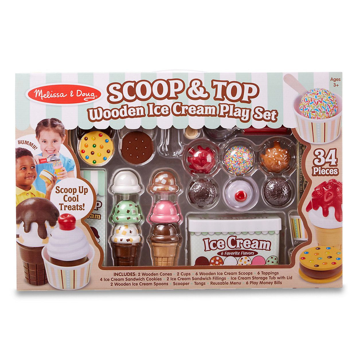 Scoop and Top Wooden Ice Cream Play Set