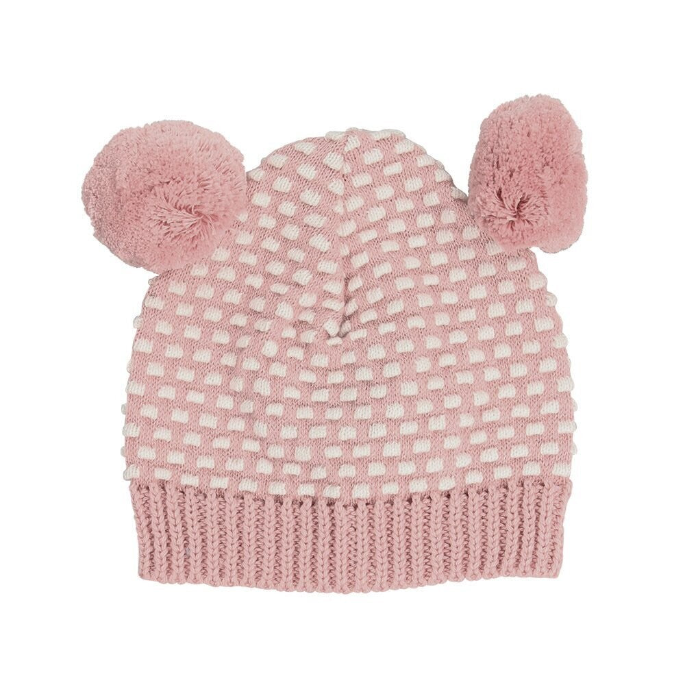 Arkie Waffle Knit Pom Pom Baby Hat