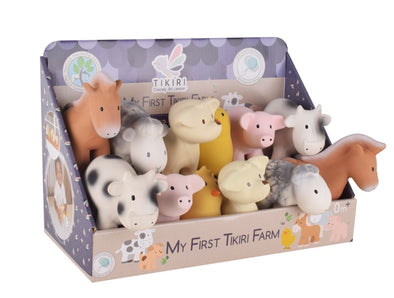 Farm Animal Rattle Teether  - Natural Rubber
