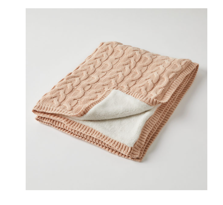 Aurora Cable Knit Baby Blanket