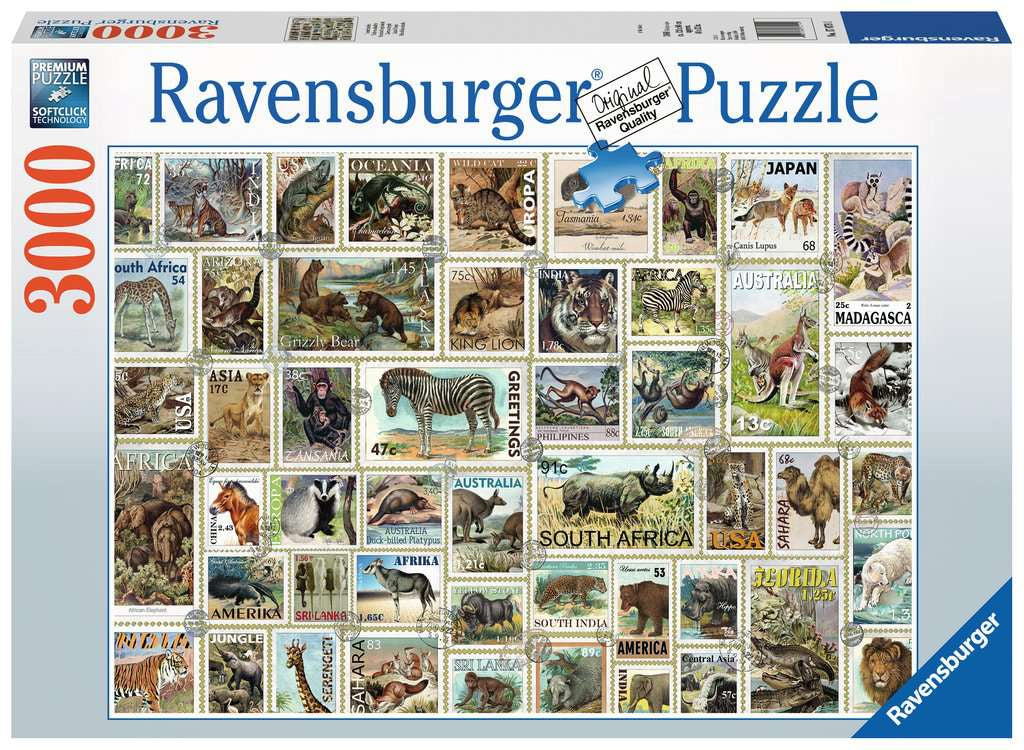3000 pc Puzzle - Animal Stamps