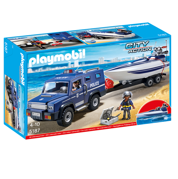 City Action - Police Truck with Speedboat 5187