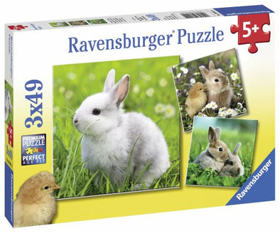 3 x 49 pc Puzzle - Cute Bunnies