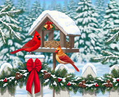 300 pc Puzzle - Cardinals at Christmas