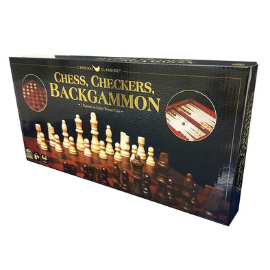 Chess, Checkers & Backgammon Combo 12"