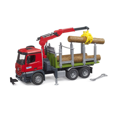 Mercedes Timber Truck with Loading Crane, Garbage & 3 Trunks