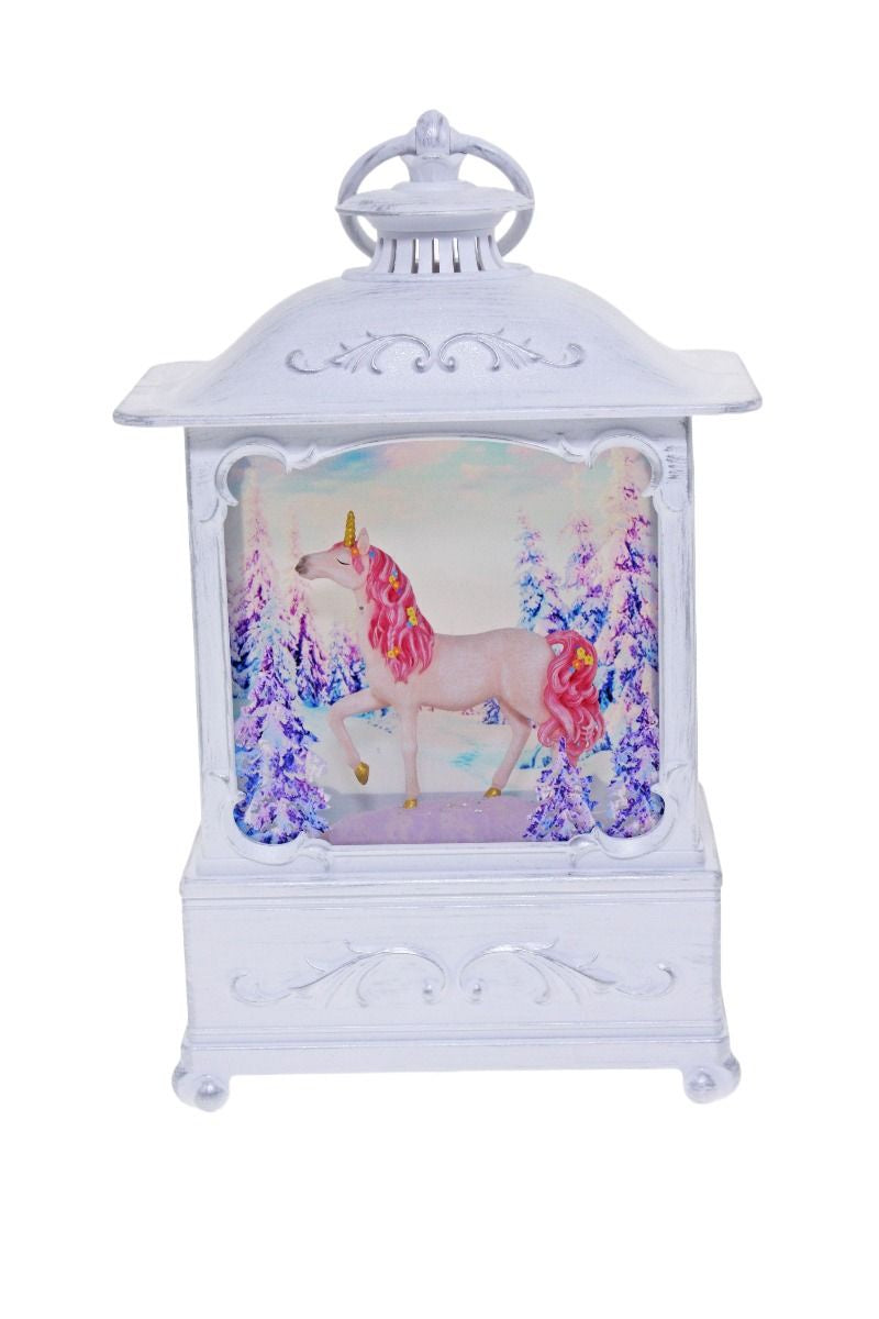 Lantern White Medium -  Pink Unicorn