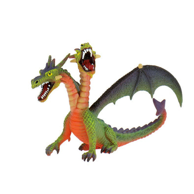 2 Headed Green and Purple Dragon Figurine