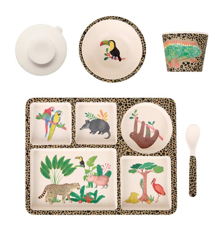 Bamboo Divided Plate Set