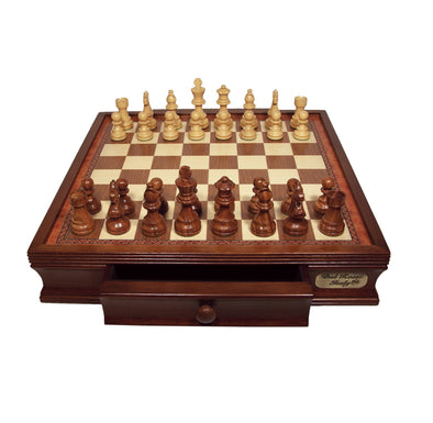Chess Set 16", With Boxwood/Sheesham 85mm pieces Wood Double Weighted"
