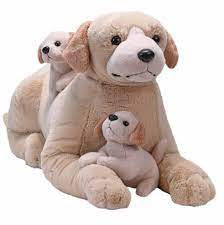 Cuddlekins Jumbo Mum and Puppies - Yellow Labrador