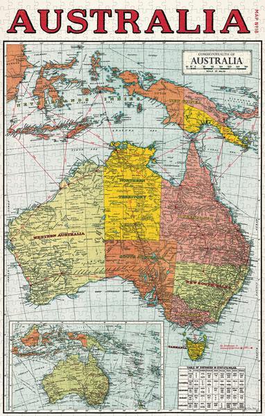 500 pc Vintage Puzzle - Map of Australia