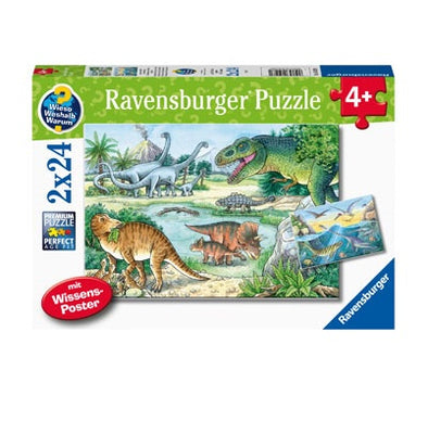 2 x 24 pc Puzzle - Dinosaurs Of Land And Sea