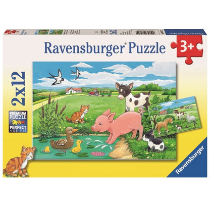 2 x 12 pc Puzzle - Baby Farm Animals