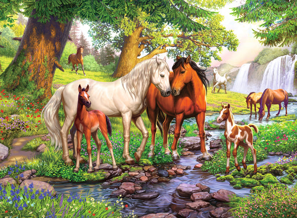 300 pc Puzzle - Horses by the Stream