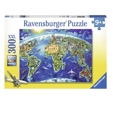 300 pc Puzzle - World Landmarks Map