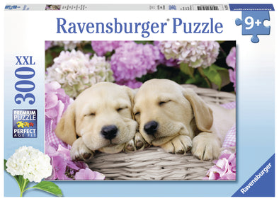 300 pc Puzzle - Sweet Dogs in a Basket