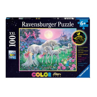 100 pc Puzzle - Unicorns in the Moonlight