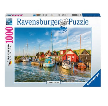 1000 pc Puzzle - Colourful Harbourside, Ahrenshoop, Germany