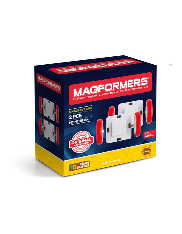 Magformers Single Set Line 2 pc Wheel pack - Red