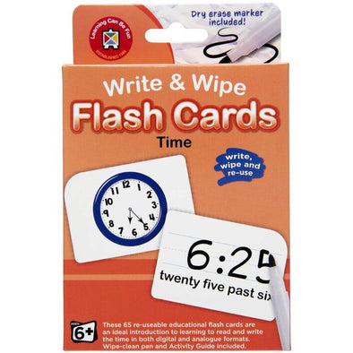 Write & Wipe Flash Cards - Time