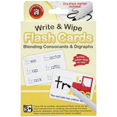 Write & Wipe Flash Cards - Blending Consonants & Digraphs