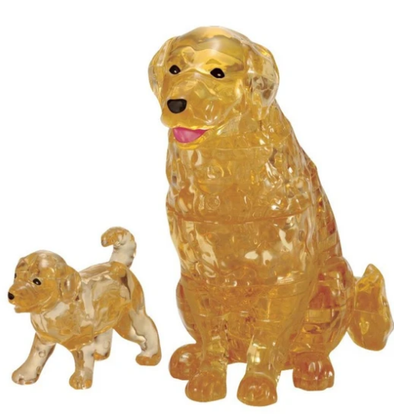 44 pc Crystal Puzzle - Golden Retriever & Puppy