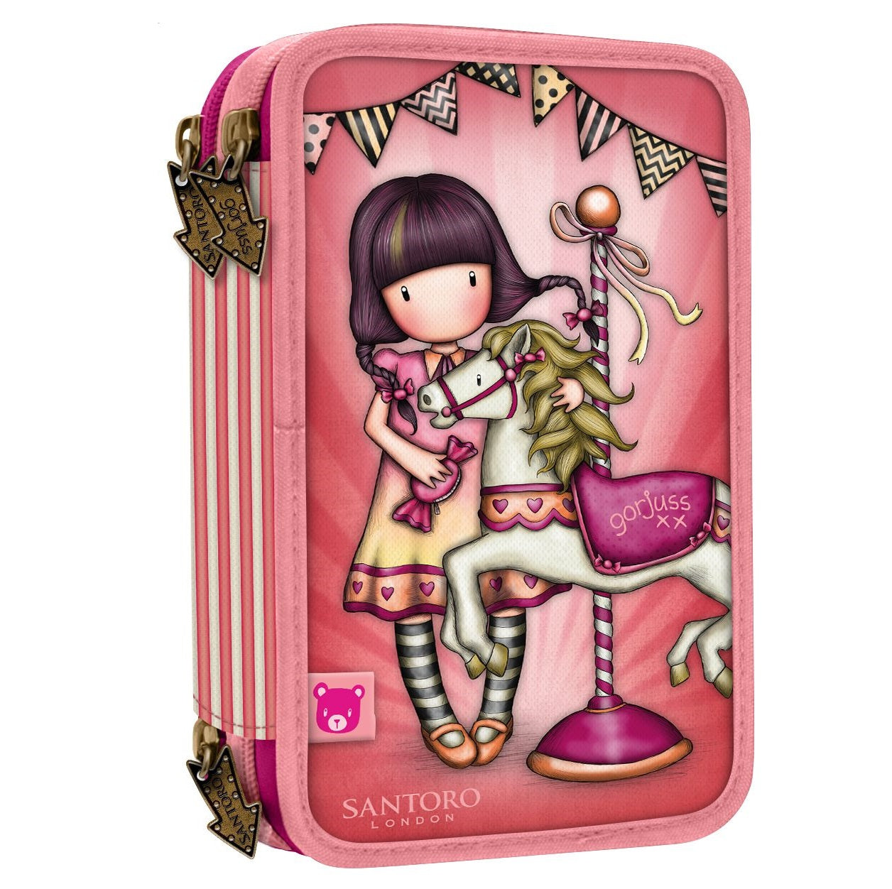 Gorjuss Triple Zip Filled Pencil Case