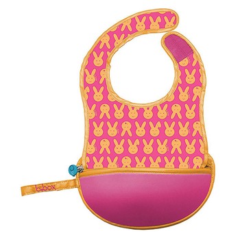 Travel Bib and Spoon - assorted colours