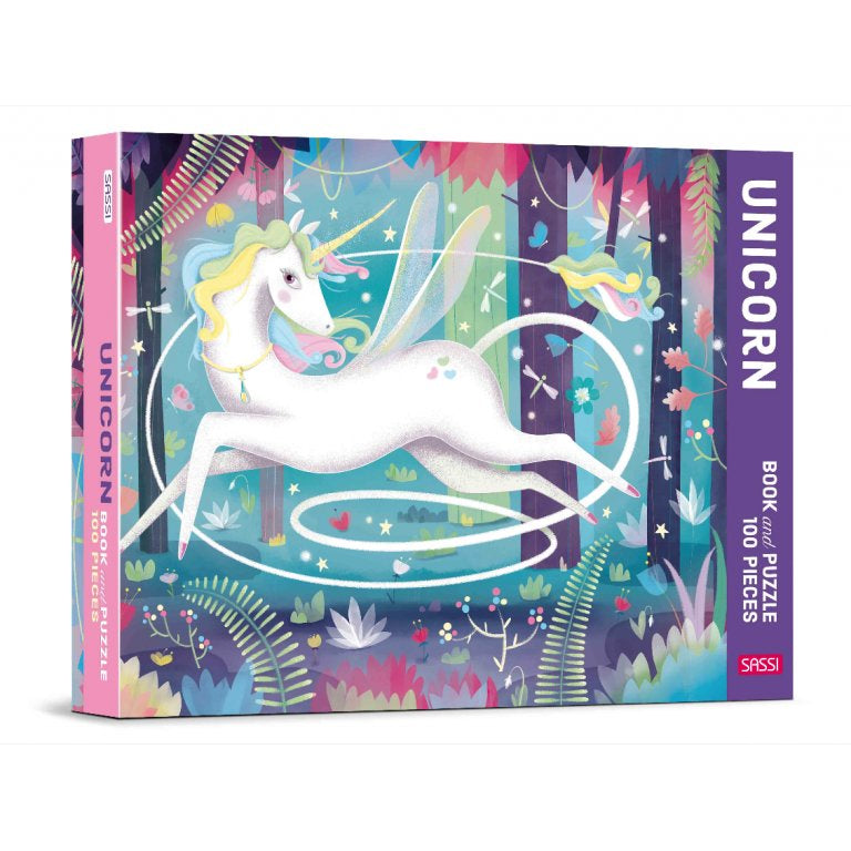 100 pc Unicorn Book and Puzzle