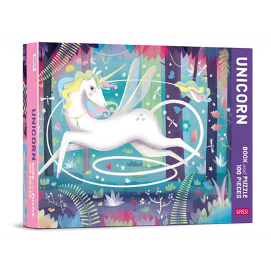 100 pc Unicorn Book and Puzzle
