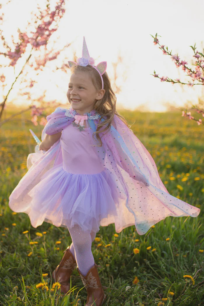 Rainbow Unicorn Cape and Headband - size 4-6