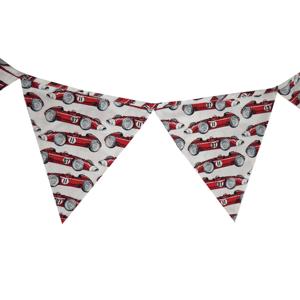 Bunting - Vintage red racing cars