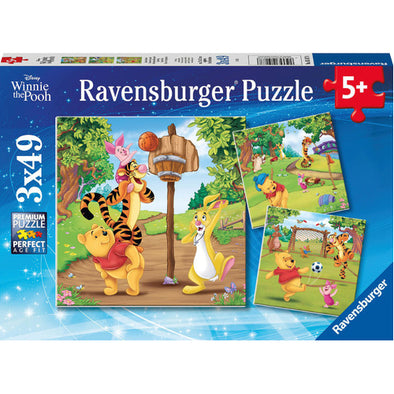 3 x 49 pc Puzzle- Winnie the Pooh Sports Day