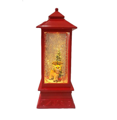 Christmas Lantern - Red with Rudolph